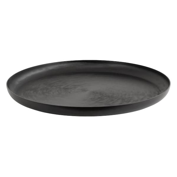 Kate and Laurel Stovring Black Round Metal 16 in. Decorative Tray