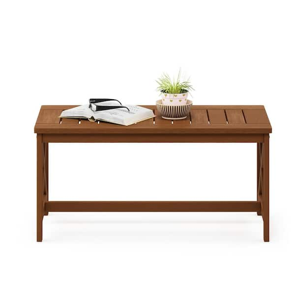 Furinno Tioman Teak Oil Hardwood Outdoor Coffee Table with X Leg