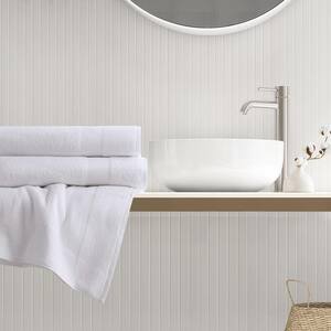 Premium Turkish Cotton 2-Piece White Solid Bath Towel Set