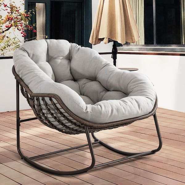 Chair Cushion-High Back Solid Cushion Foam Garden Rocking Chair Thick  Cushions