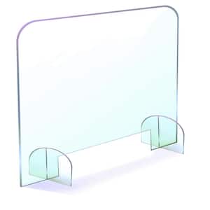 24 in. x 30 in. Protective Shield Sneeze Guard Clear-Free Standing with Base Stands Medium with Pass Through