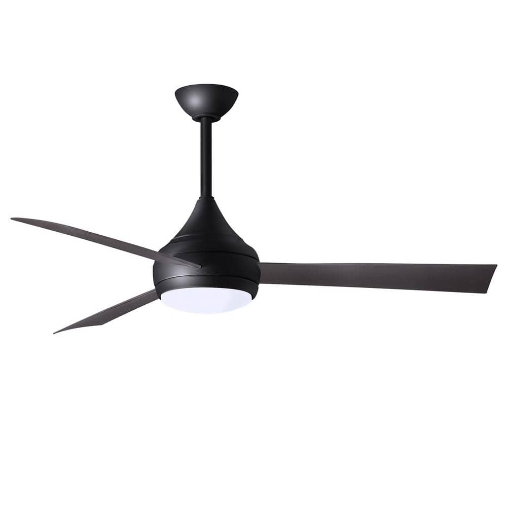 Matthews Fan Company Donaire 52 in. Integrated LED Indoor/Outdoor Black Ceiling Fan with Remote Control Included -  DA-BK-BB