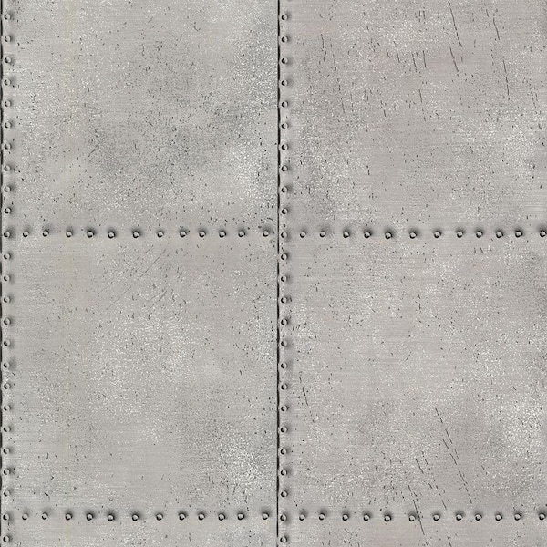 Brewster Metal Silver Texture Silver Wallpaper Sample