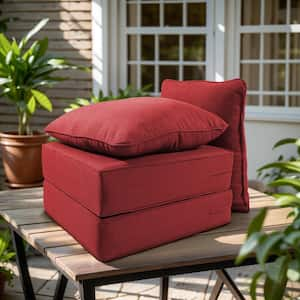 24 in. x 24 in. x 6 in. 4-Piece Deep Seating Water & Fade Resistant Outdoor Lounge Chair Replacement Cushion Set in Red