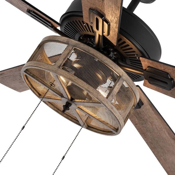 Led Oil Rubbed Bronze Caged Ceiling Fan, Caged Ceiling Fan Home Depot