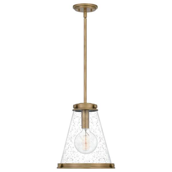 Quoizel Bristol 1-Light Weathered Brass Mini Pendant