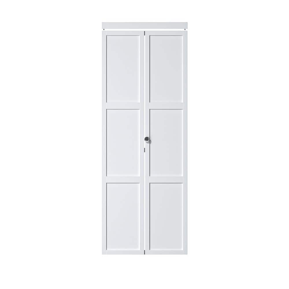 ARK DESIGN 24 In X 77 7 In 3 Lite Panel Composite Solid Core MDF   White Ark Design Bifold Doors Wt Bf Xb 3l 24 64 1000 