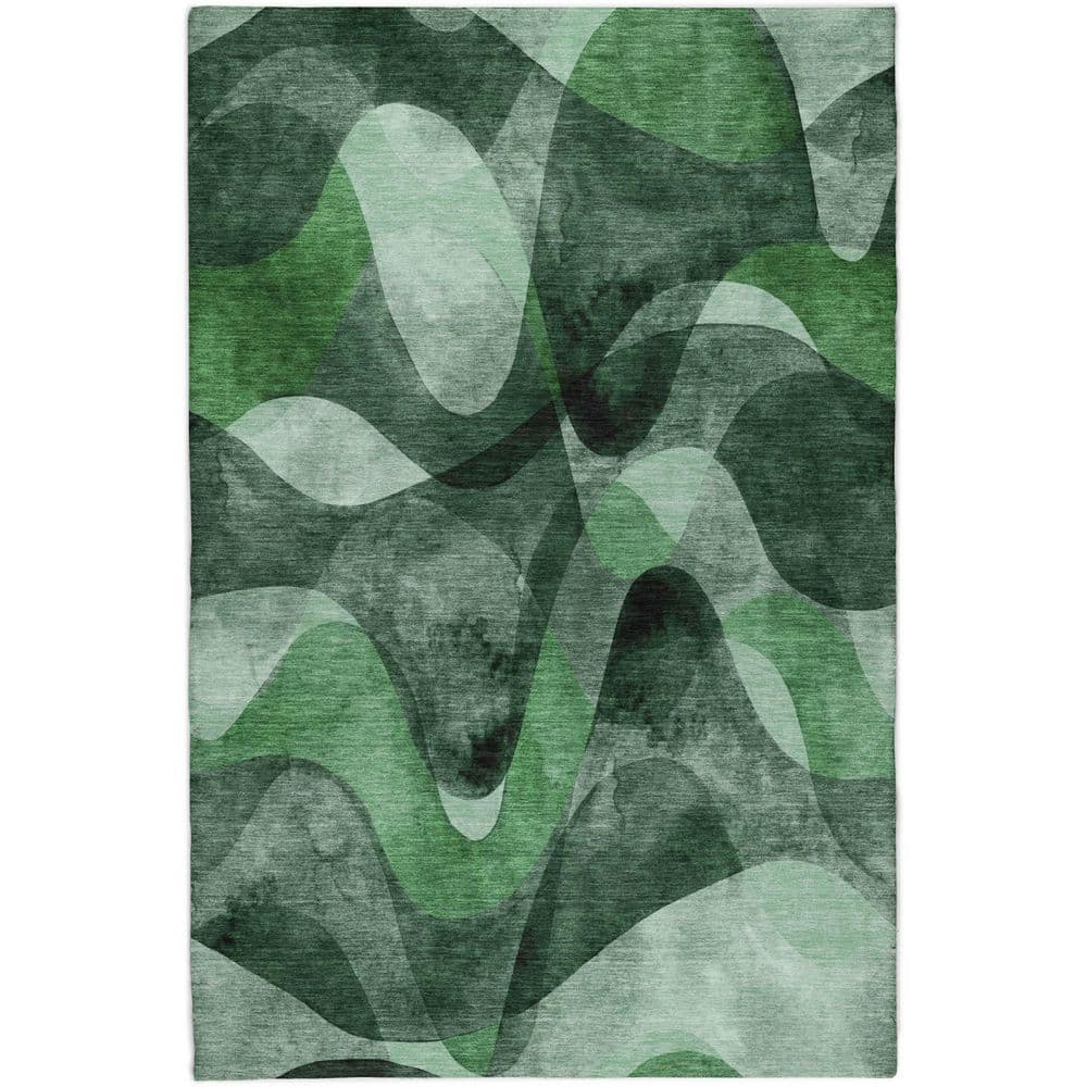 Dream Shag Premium Machine Washable Abstract ADS536 Fern 5 ft. x 7 ft. 6 in. Area Rug price history on PriceWatchPro