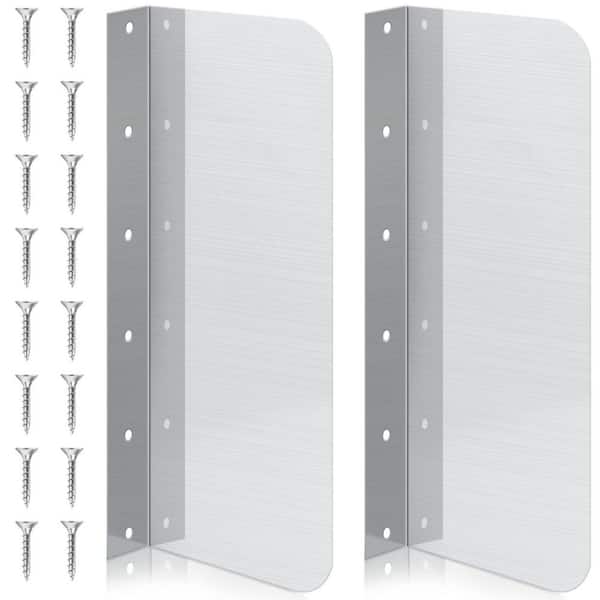 Stainless Steel Wall-Mount Sink Side Splash Guard with Screws for Restaurant and Home, 2-Pack, 15 x 6 in.