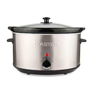8.5 qt. Stainless Steel Oval Slow Cooker with Three Cooking Settings