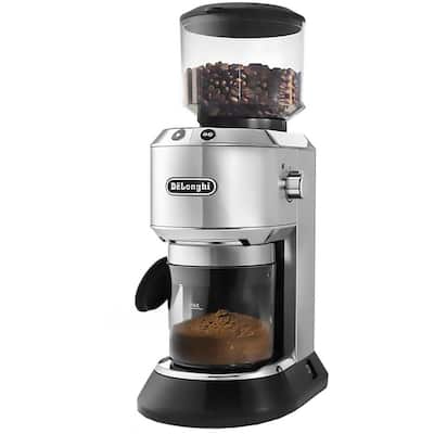 Dedica Stainless Steel Digital Conical Burr Grinder with 18 Grind Settings and Portafilter Adaptor - 12 oz.