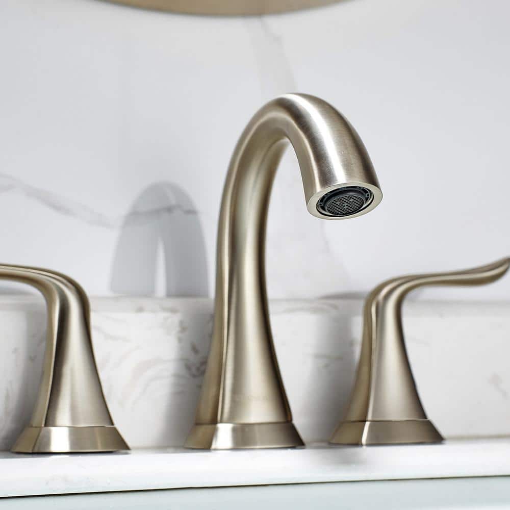 Beverly Satin Nickel Two-Handle Widespread Modern Bathroom Faucet