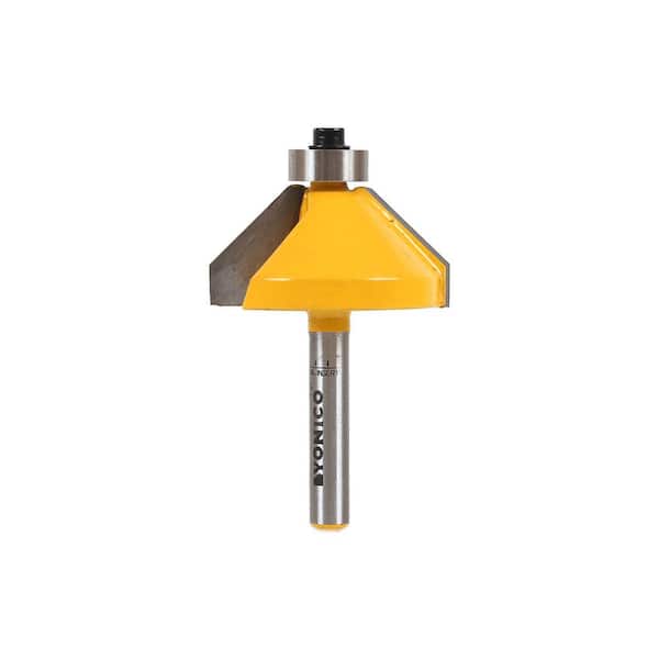 Yonico Chamfer Edge Forming 45 Degree 1/4 in. Shank Carbide Tipped Router Bit