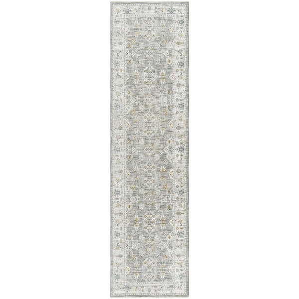 Livabliss Dresden Gray Traditional 2 ft. x 7 ft. Indoor Area Rug