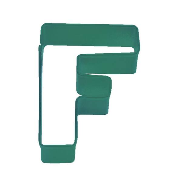 CybrTrayd 12-Piece Letter F Green Polyresin Cookie Cutter & Recipe