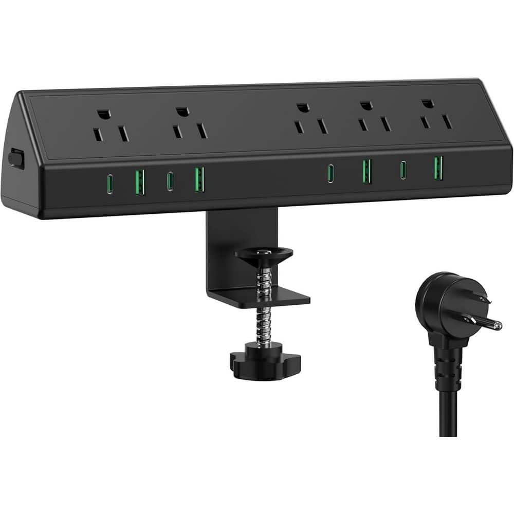 45W Black Desk Clamp Surge Protector Power Strip with 8 Outlet, 4 USB-C & 4 USB-A, 1875W for Home Office Desk price history on PriceWatchPro