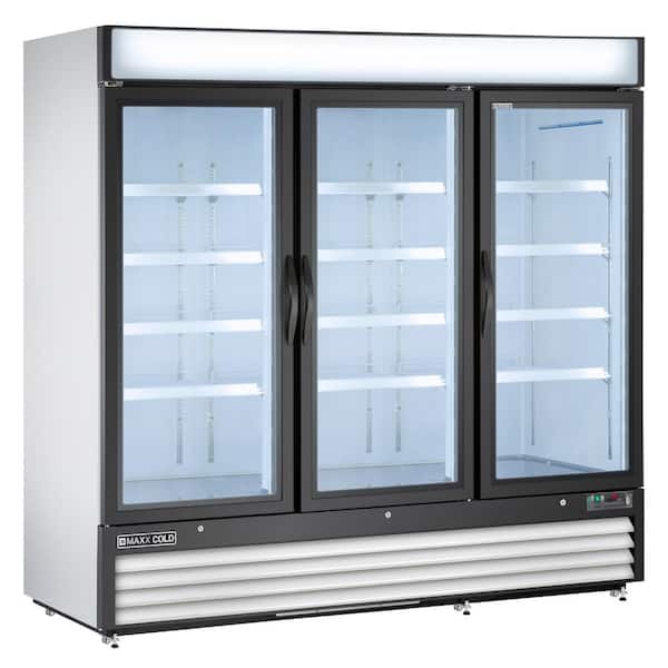 Maxx Cold 81 in. 72 cu. ft 3-Door Merchandiser Freezerless Refrigerator, Free Standing in White