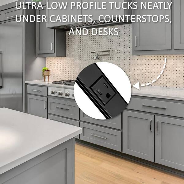 Legrand Wiremold Plugmold 3 Ft 5 Outlet 2 Usb Hardwire Power Strip With Tamper Resistant Receptacles Black Bk20gb306trusb The Home Depot