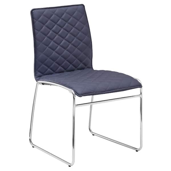 Best Master Furniture Atropos Gray Faux Leather Side Chairs (Set of 2)
