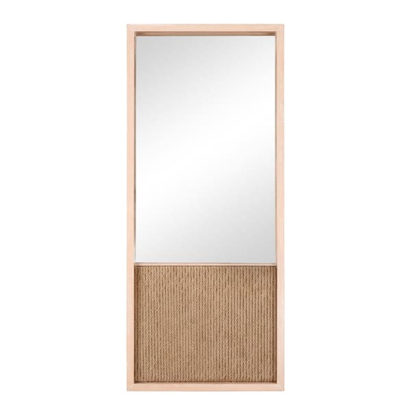 Windtree 24 in. W x 56 in. H Wood Natural Wall Mirror HD-231025728 