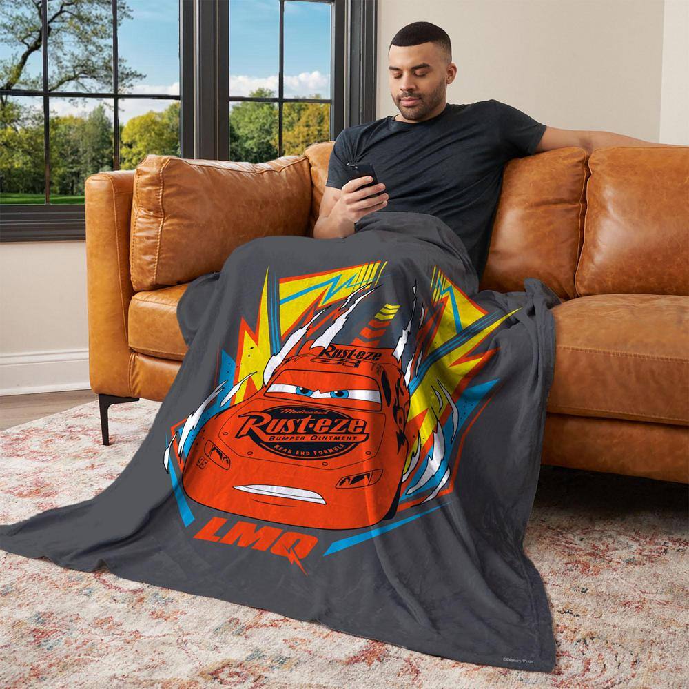 Disney Pixar Cars Gray and Red Sherpa Throw Blanket