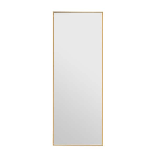 JimsMaison 24 in. W x 65 in. H Large Rectangular Framed Wall Mounted Full Length Bathroom Vanity Mirror in Gold