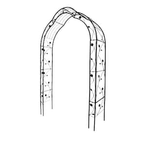 98 .4 in. Black Metal Garden Arch Assemble Freely with 8 Styles Garden Arbor Trellis Climbing Plants Support Rose Arch