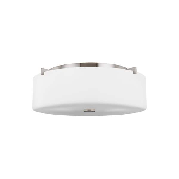 Generation Lighting Sunset Drive 3-Light Brushed Steel Flush Mount