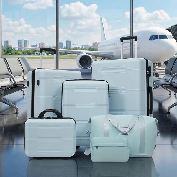 Merax 6-Piece Light Blue ABS Hardshell Spinner 20/24/28 Luggage