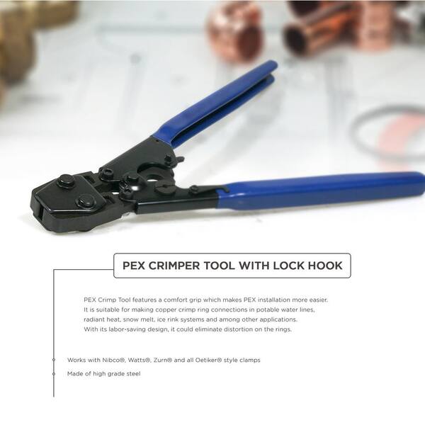 PEX Crimp Tools Kit for 3/8 In 1/2 In 5/8 In 3/4 In 1 In 5-Size Labor-saving 