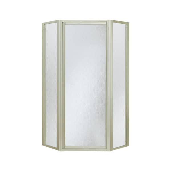 Sterling Intrigue 27.5625 in. x 72 in. Framed Neo-Angle Hinged Shower Door in Brushed Nickel