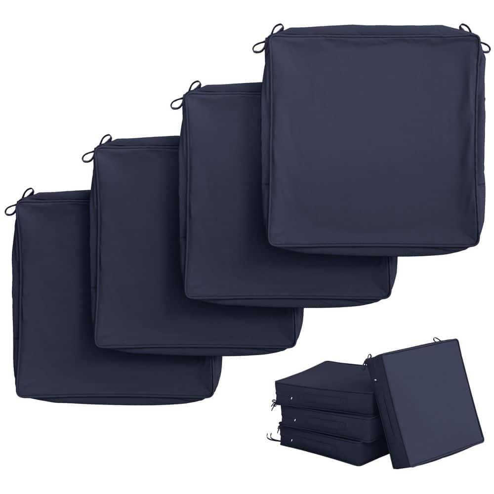17 in. x 16 in. (4-Pack) Slipcover Repacement Outdoor Fade&Splash Resistant Couch Seat Cushion Cover Navy Blue price history on PriceWatchPro