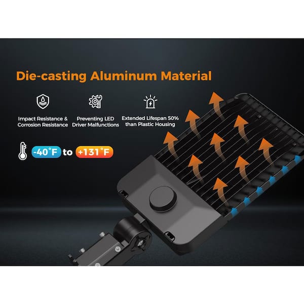 AIKVSXER 180-Watt Equivalent Outdoor Integrated LED Parking Lot