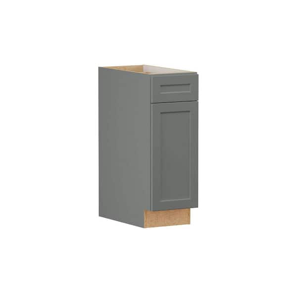 Designer Series Melvern 12 in. W x 24 in. D x 34.5 in. H Assembled Shaker Base Kitchen Cabinet in Storm Gray
