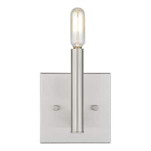 Vector 1-Light Brushed Nickel - Chrome Inlay Wall Sconce