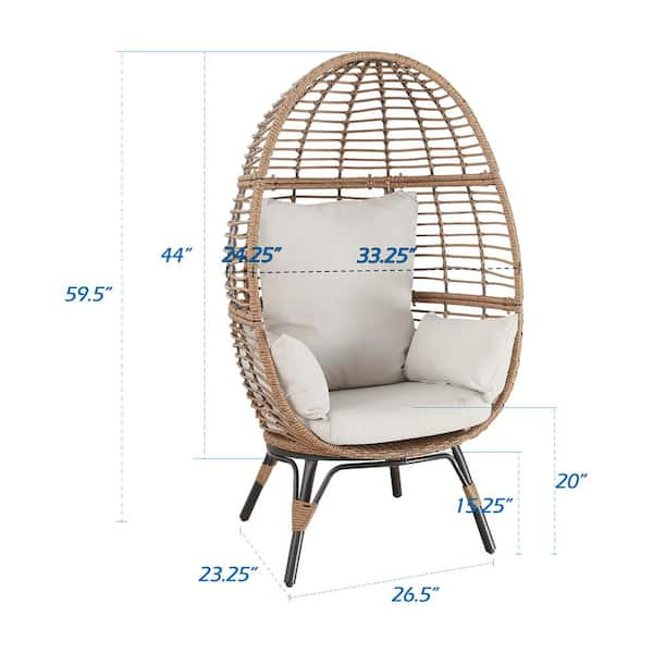 Pellebant White Rocking Aluminum Outdoor Egg Lounge Chair with Navy Blue  Cushion and Folding Canopy PB-DC018WNN - The Home Depot