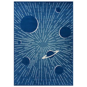 Starry Skies Galaxy Blue 5 ft. x 7 ft. Area Rug