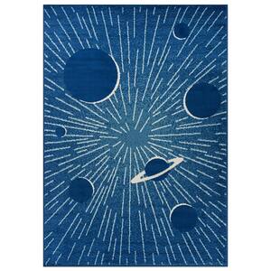 Starry Skies Galaxy Blue 7 ft. 10 in. x 10 ft. Area Rug