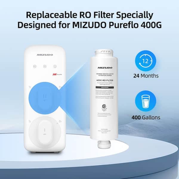Pureflo RO Water Filter Cartridge Replacement for Pureflo 400 GPD Under Sink Reverse Osmosis System, 1-Pack