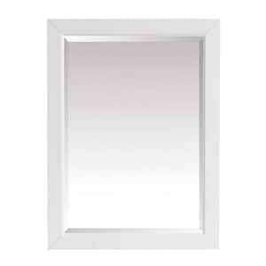 24 in. W x 32 in. H Framed Rectangular Beveled Edge Bathroom Vanity Mirror in White finish