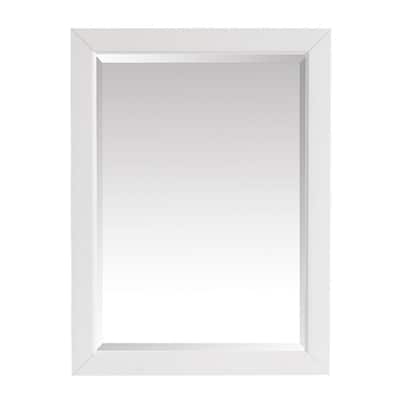 Windlowe 24 in. W x 32 in. H Rectangular Wood Framed Wall Bathroom Vanity Mirror in White finish