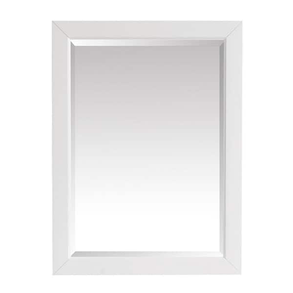 Home Decorators Collection 24 in. W x 32 in. H Framed Rectangular Beveled Edge Bathroom Vanity Mirror in White finish