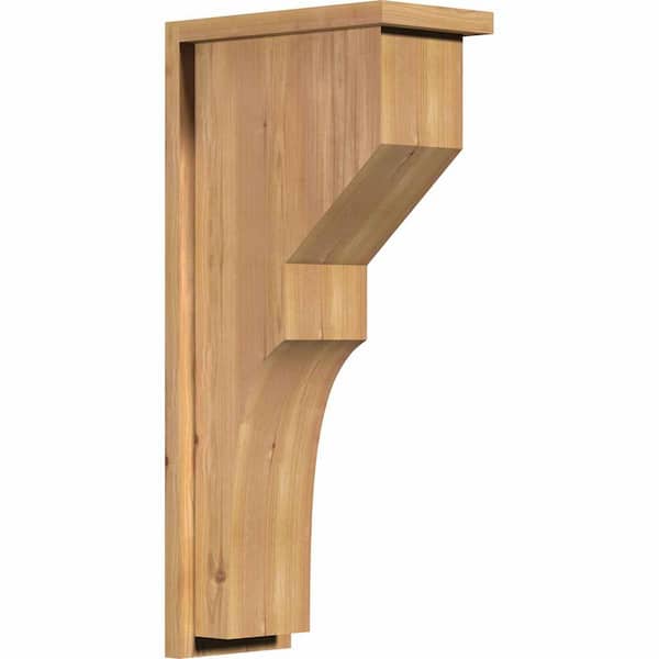 Ekena Millwork 7-1/2 in. x 14 in. x 30 in. Monterey Smooth Western Red Cedar Corbel with Backplate