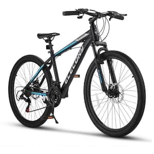 26 in. Boys Mountain Bike Aluminium Frame Bike Shimano 21-Speed with Disc Brake in Black