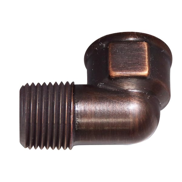 Barclay Products 3/8 in. Brass 90 Degree MIP x FIP Elbow in Oil Rubbed Bronze