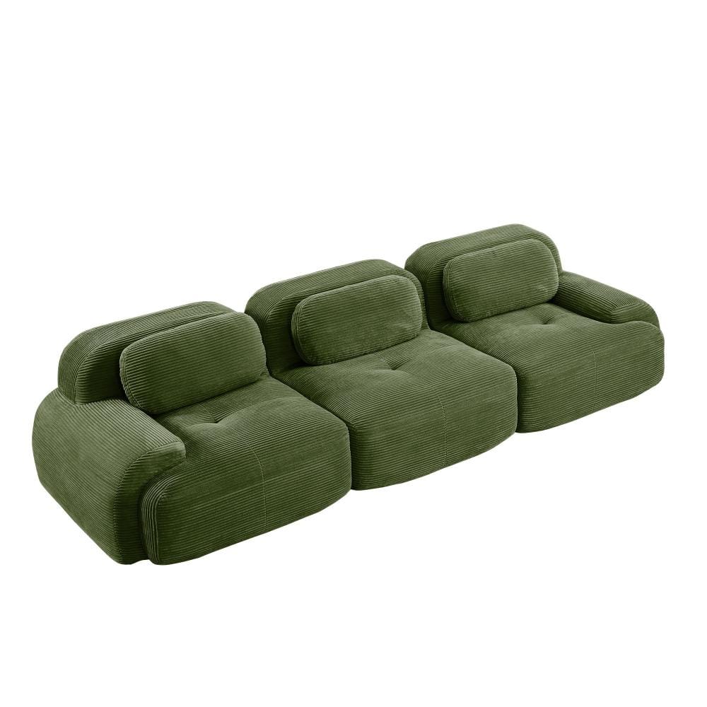 Home Decorators Collection 3-Seat Curved Arm 1-piece Corduroy Modular Non-Slip Sectional Sofa in Olive Green price history on PriceWatchPro