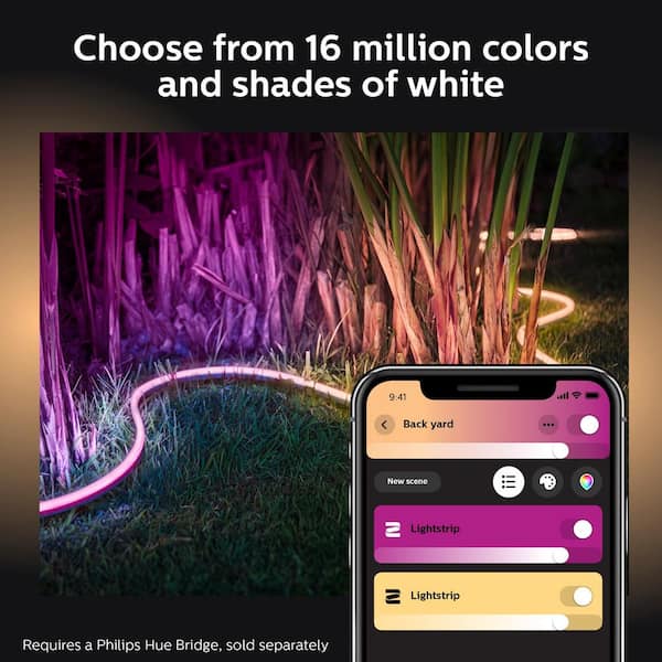 Philips Hue 16.4 ft. Outdoor Color Changing Plug In Low Voltage