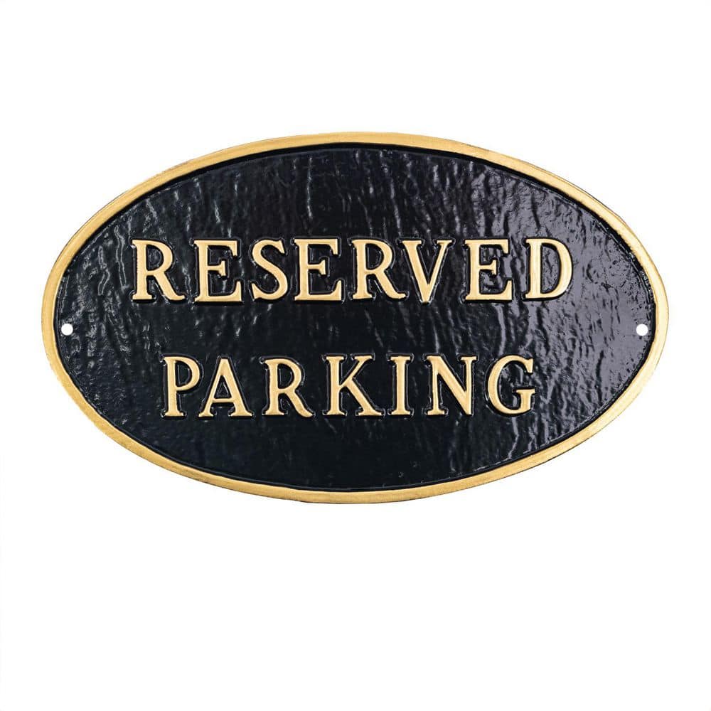 "6"" x 10"" Small Oval Reserved Parking Statement Plaque Sign-Black/Gold" price history on PriceWatchPro