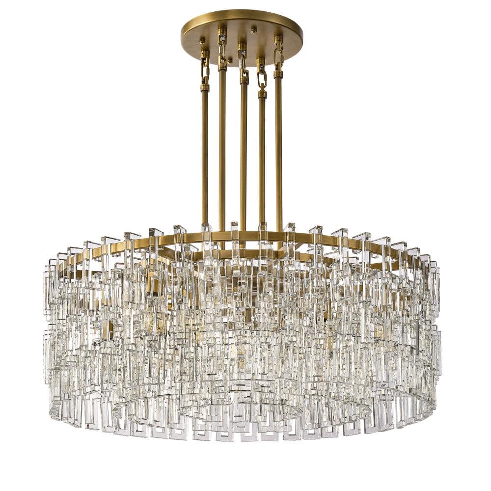 36 in. 9-Light Gold Elegant Classic Drum Chandelier, Perfect for Living Rooms, Kitchen Islands (Bulbs Included) price history on PriceWatchPro
