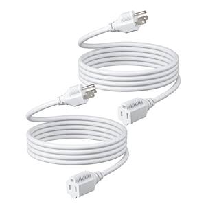 FNXPOW 6 FT Outdoor Extension Cord - 16/3 SJTW, 13A, 3-Prong Grounded, White, UL Listed